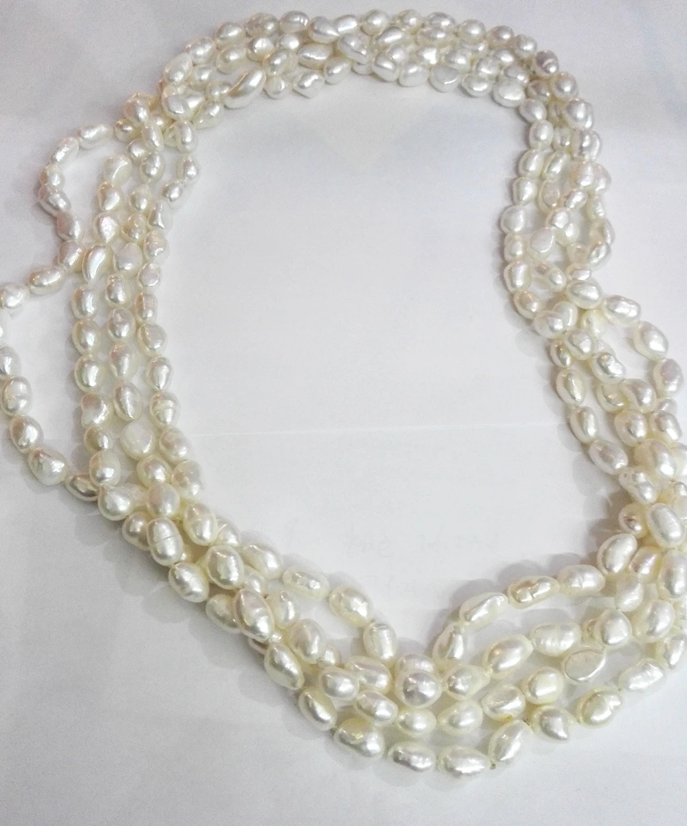 Women Classic Jewelry 100inch 9-10mm white baroque pearl necklace real natural freshwater pearl 256cm 
Women Classic Jewelry 100inch 9-10mm white baroque pearl necklace real natural freshwater pearl 256cm