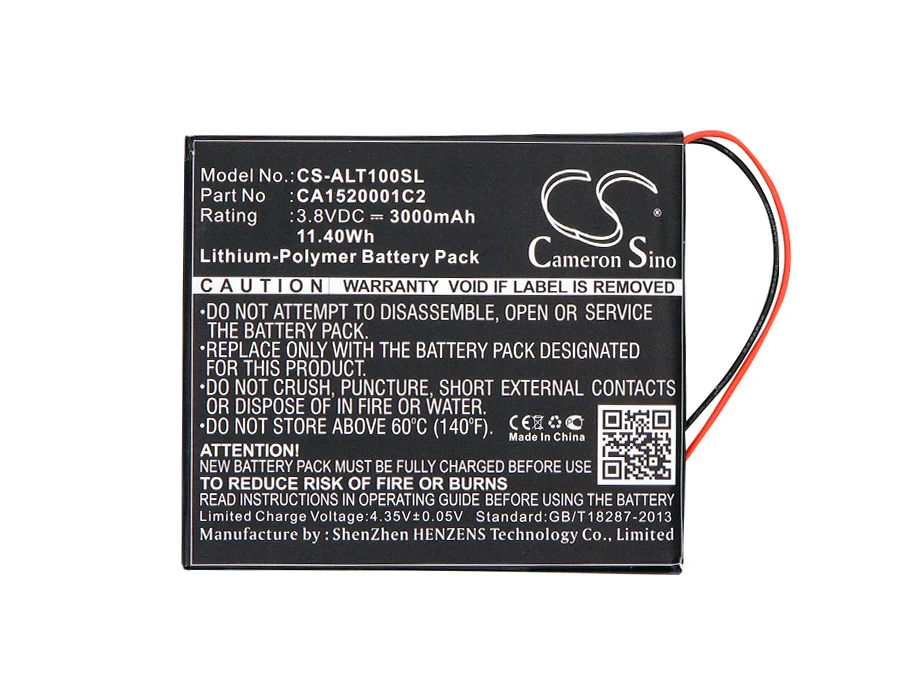 Аккумулятор Cameron Sino 3000 мАч CA1520001C2, SL377885 для Alcatel OneTouch T10, OT-T10
Аккумулятор Cameron Sino 3000 мАч CA1520001C2, SL377885 для Alcatel OneTouch T10, OT-T10