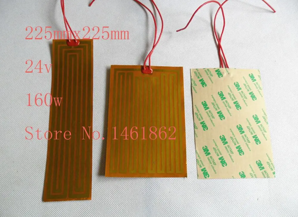 225mmx225mm 24v 160w element heating PI film polyimide heater heat rubber electric flexible heated bad printer heating pad oil
225mmx225mm 24v 160w element heating PI film polyimide heater heat rubber electric flexible heated bad printer heating pad oil