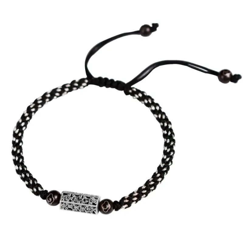 Handmade 925 Silver Tibetan Six Words Proverb Beaded Bracelet Pure Silver Buddhist OM Mani Padme Hum Bead Bracelet Good Luck
Handmade 925 Silver Tibetan Six Words Proverb Beaded Bracelet Pure Silver Buddhist OM Mani Padme Hum Bead Bracelet Good Luck