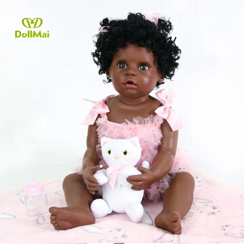 55cm Full Silicone Black Reborn Baby Doll Toy For Girl Boneca Vinyl Newborn Babies Cute Birthday Gift Alive Reborn Bathe To
55cm Full Silicone Black Reborn Baby Doll Toy For Girl Boneca Vinyl Newborn Babies Cute Birthday Gift Alive Reborn Bathe To