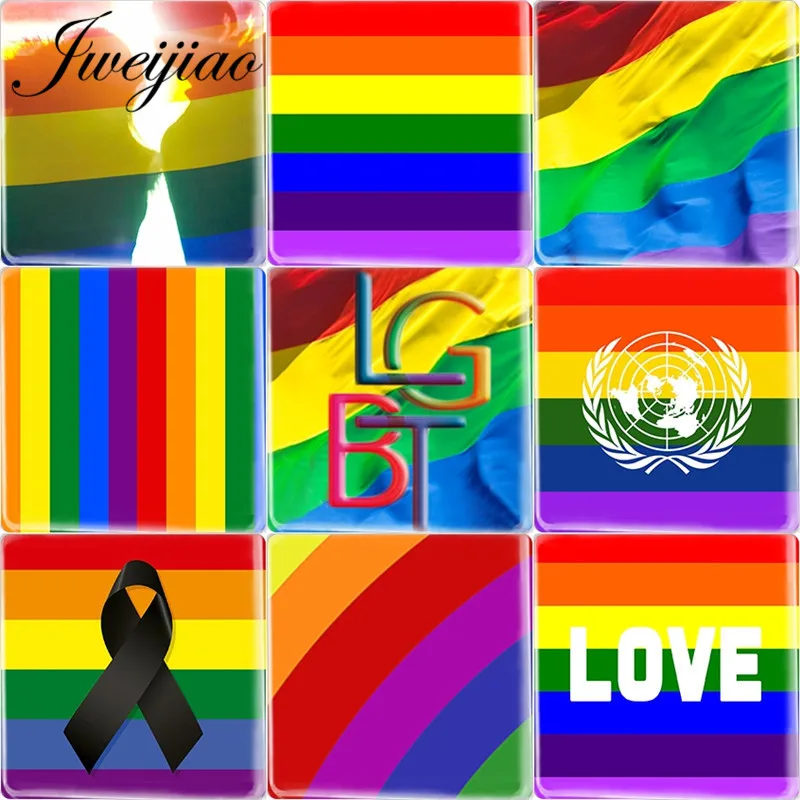JWEIJIAO Lgbt Gay Love Lesbian Rainbow Pattern Square Shape 12 25 mm DIY Glass Cabochon Jewelry Accessories 10pcs/lot
JWEIJIAO Lgbt Gay Love Lesbian Rainbow Pattern Square Shape 12 25 mm DIY Glass Cabochon Jewelry Accessories 10pcs/lot