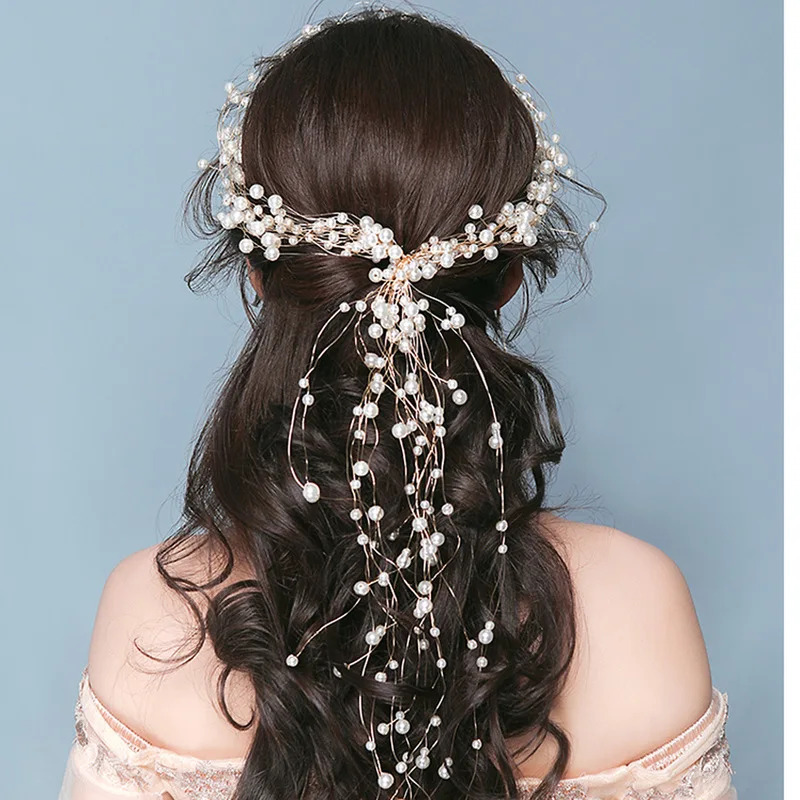 wedding bride hair ornanments pearl wreath of copper wire longer bridesmaid dress accessories tiara crown hairpins H009
wedding bride hair ornanments pearl wreath of copper wire longer bridesmaid dress accessories tiara crown hairpins H009