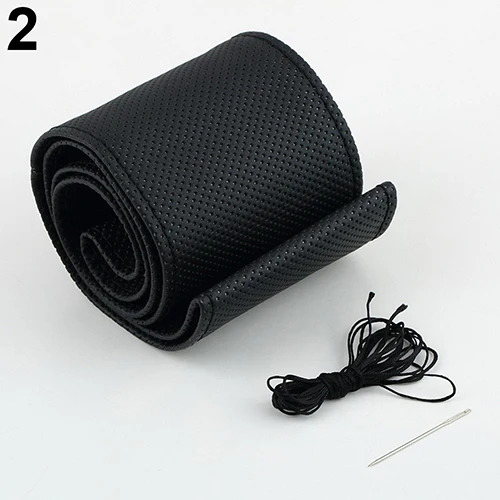 38Cm Useful DIY Faux Leather Soft Car Steering Wheel Cover Soft Leather Braid Design With Needle and Thread Interior Cover
38Cm Useful DIY Faux Leather Soft Car Steering Wheel Cover Soft Leather Braid Design With Needle and Thread Interior Cover