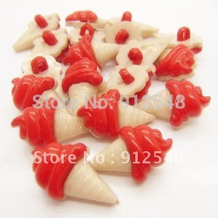 100 красные резиновые пуговицы для вышивания мороженого 22x13 мм bingqilin012