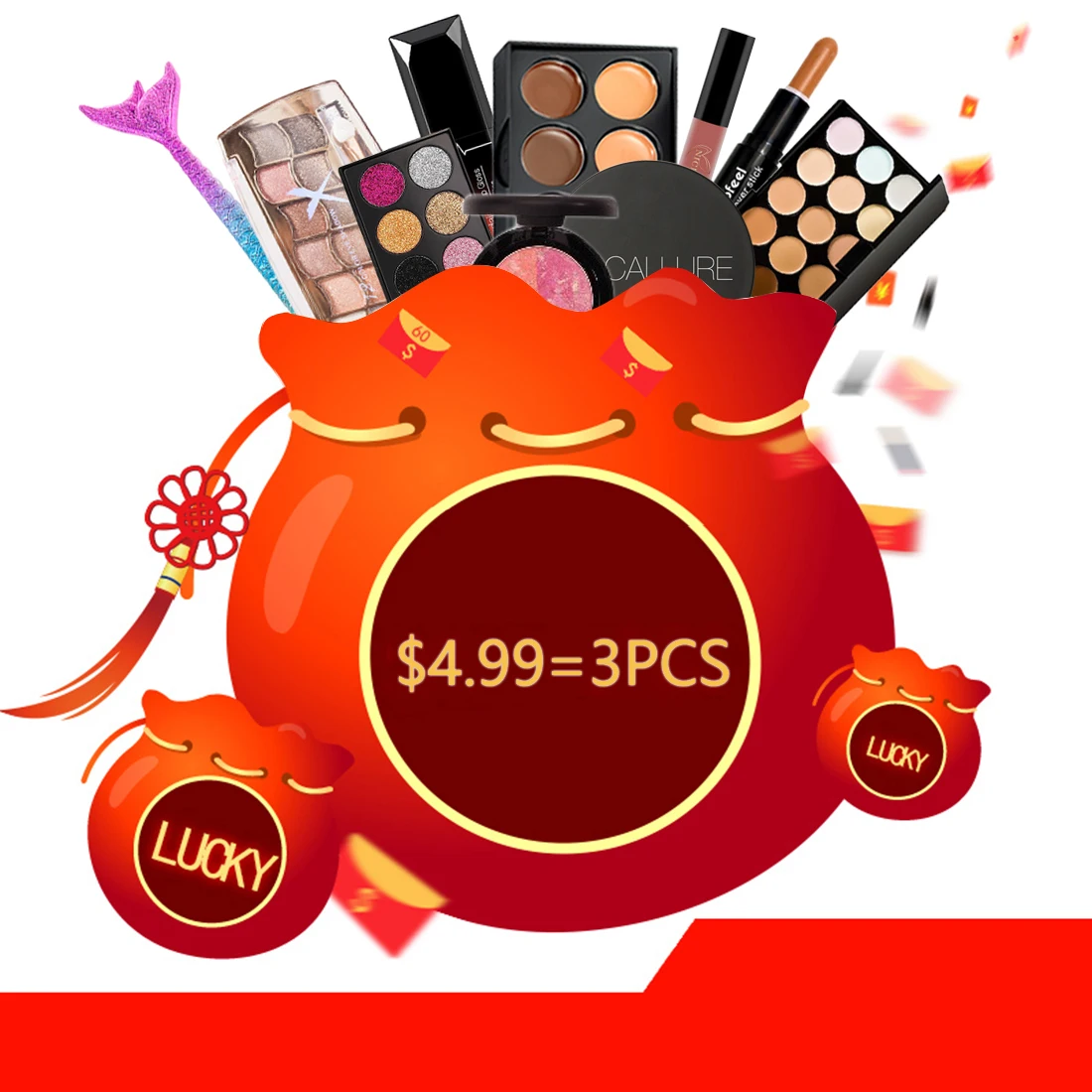 $4 99/3 шт и $7 99/5 Lucky Bag для женщин хит продаж набор макияжа лица губ глаз консилер