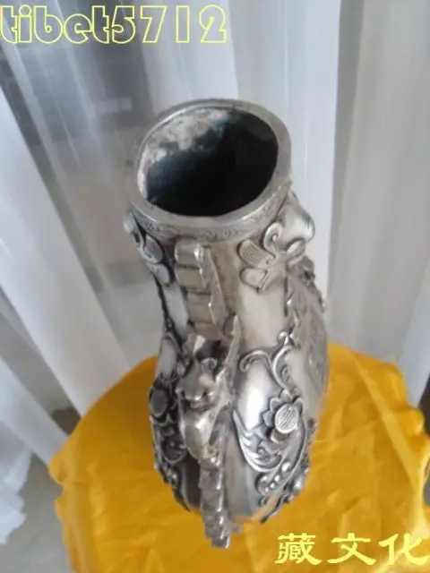 15" Marked Chinese Qianlong Dynasty Silver Fu Shou Dragon Elephant Vase Pot Garden Decoration 100% real Brass Bronzeroom Art
15" Marked Chinese Qianlong Dynasty Silver Fu Shou Dragon Elephant Vase Pot Garden Decoration 100% real Brass Bronzeroom Art