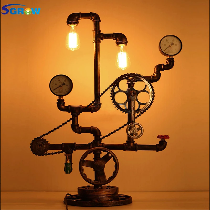 SGROW Faucet Chain Decoration Table Lamp Iron Pipe Desk Light for Bedroom Creative Design Light Fixture with E27 Edison Bulb
SGROW Faucet Chain Decoration Table Lamp Iron Pipe Desk Light for Bedroom Creative Design Light Fixture with E27 Edison Bulb