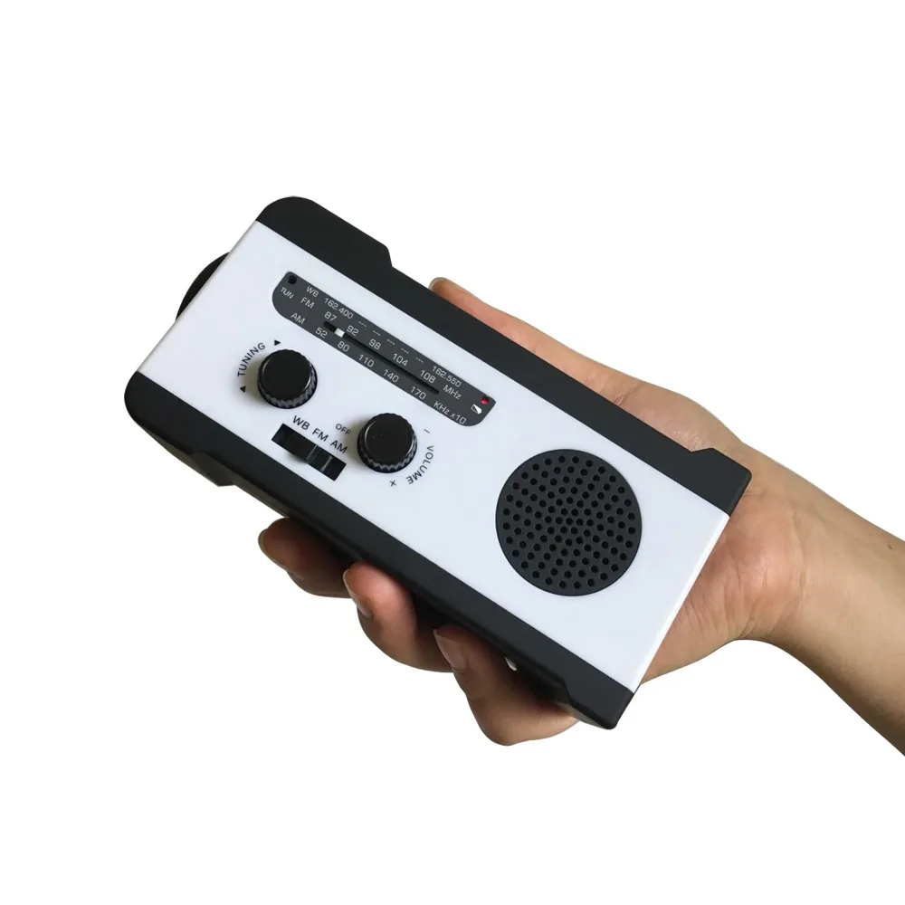 Protable AM/FM radio Hand Crank Generator Solar power radio with flashlight 2000mah phone charger
Protable AM/FM radio Hand Crank Generator Solar power radio with flashlight 2000mah phone charger