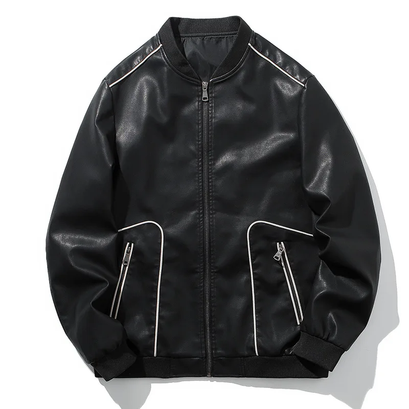 Men's leather jacket, a motorcycle suit collar men's PU new cultivate one's morality handsome black leather jacket
Men's leather jacket, a motorcycle suit collar men's PU new cultivate one's morality handsome black leather jacket
