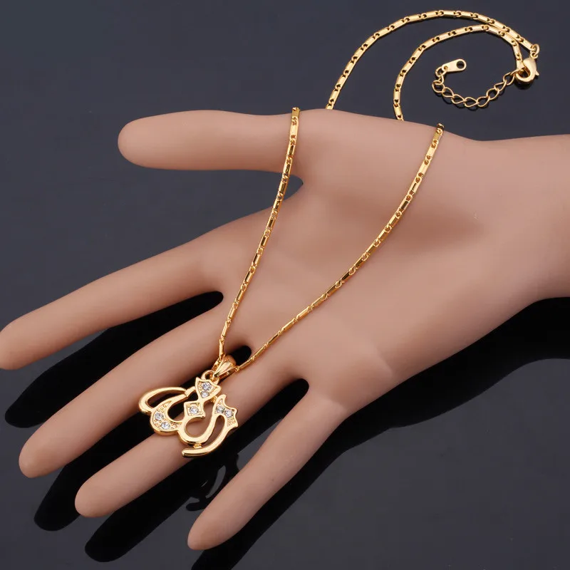 Ожерелье Бога/желтое золото цвет религиозный мусульманский ювелирные изделия