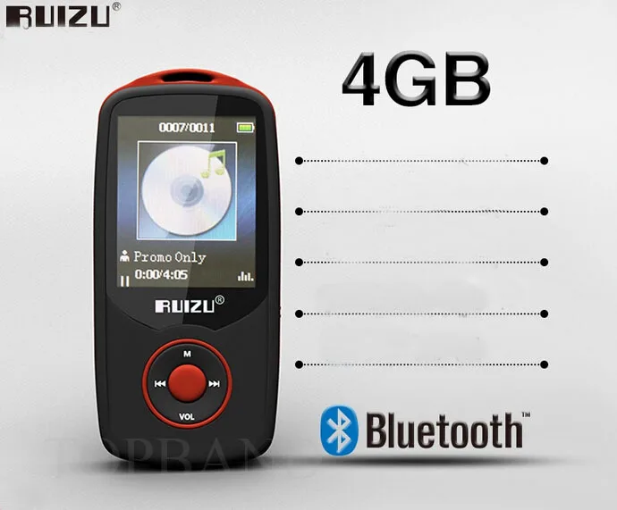 Супер скидка! 2016 новые приходят Bluetooth mp3-плеер с 4 ГБ хранения и 1.8 дюймов экран