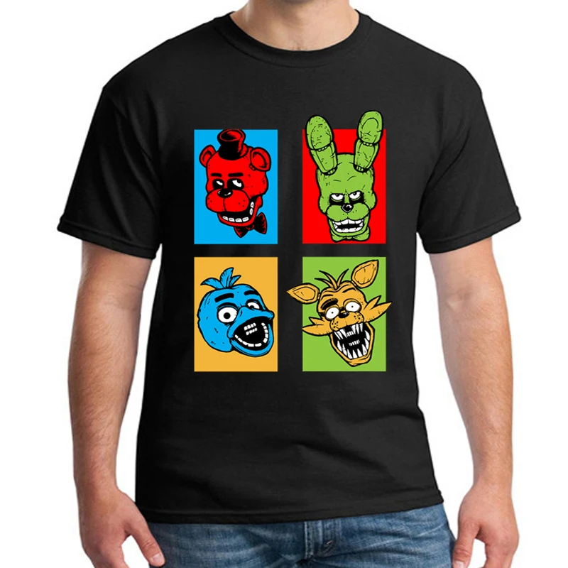Five Nights at Freddy's FNAF Футболки Freddy Fazbear Bonnie Foxy Chica Mangle Golden футболка Летняя мужская