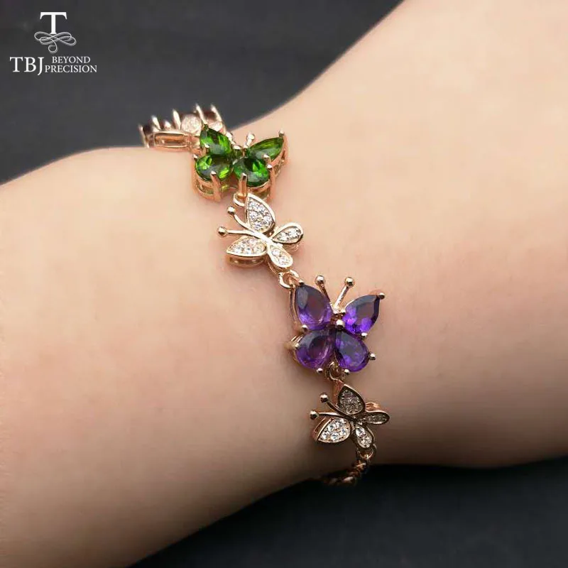 colorful "butterfly" bracelet natural amethyst diopside and garnet mix gemstones sterling silver 925 nice jewelry for woman gift
colorful "butterfly" bracelet natural amethyst diopside and garnet mix gemstones sterling silver 925 nice jewelry for woman gift