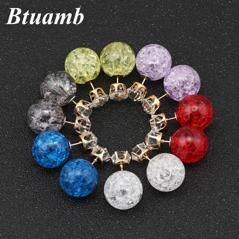 Btuamb Hot Selling Colorful Transparent Crack Earrings Crystal Double Sides Big Pearl Ball Stud Earrings for Women Charm Jewelry
Btuamb Hot Selling Colorful Transparent Crack Earrings Crystal Double Sides Big Pearl Ball Stud Earrings for Women Charm Jewelry