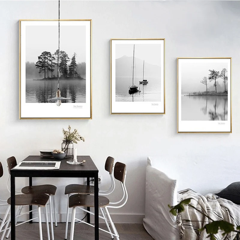 Hd Print Black And White Posters Nordic Minimalist Home Decoration Landscape Lake And Tree Canvas Paintings Wall Art Pictures
Hd Print Black And White Posters Nordic Minimalist Home Decoration Landscape Lake And Tree Canvas Paintings Wall Art Pictures