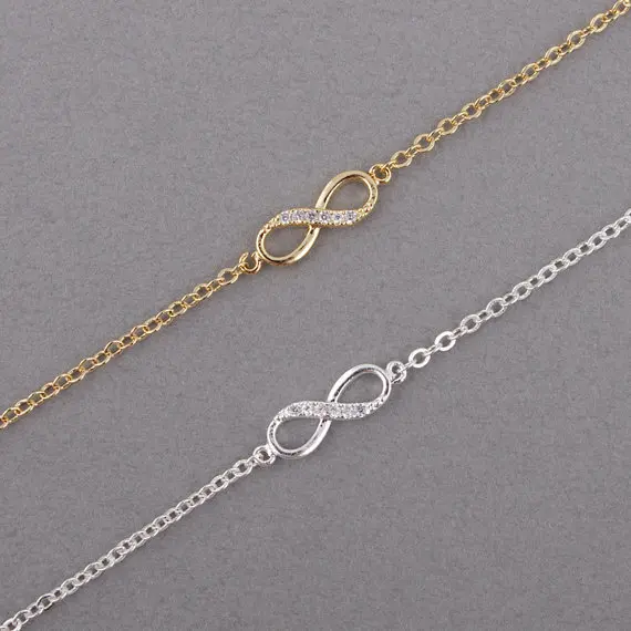 Daisies Newest Hot Bracelet Gold Silver CZ Infinity Bracelets for Women Men Friendship Bracelets One Piece
Daisies Newest Hot Bracelet Gold Silver CZ Infinity Bracelets for Women Men Friendship Bracelets One Piece