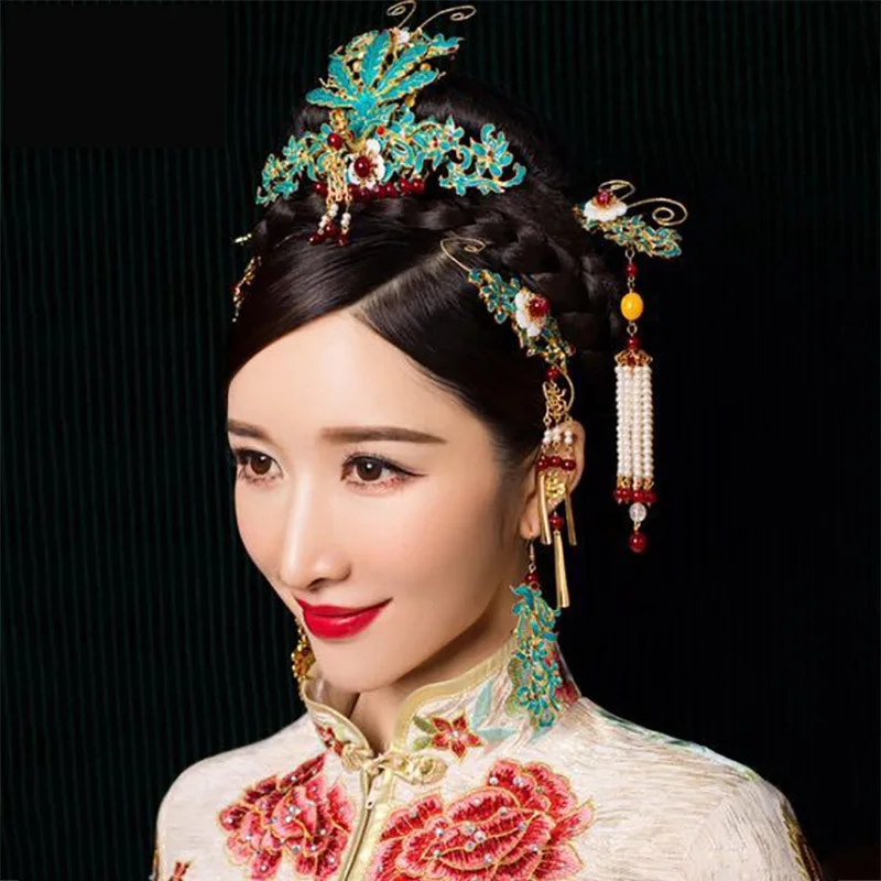 JaneVini Luxury Chinese Phoenix Peacock Hair Hairpin Vintage Charm Blue Bridal Hair Jewelry Pearls Headbands Wedding Accessories
JaneVini Luxury Chinese Phoenix Peacock Hair Hairpin Vintage Charm Blue Bridal Hair Jewelry Pearls Headbands Wedding Accessories