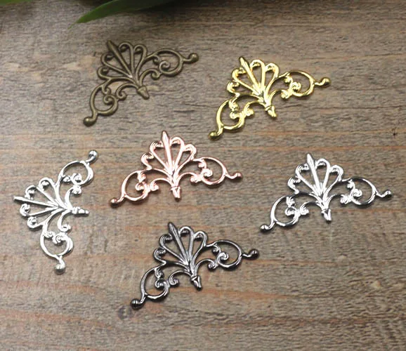 15x28mm Vintage Charms Filigree Hollow Flower Wraps Connectors Brass Links Hair Clasp Bu Yao Accessories DIY Findings
15x28mm Vintage Charms Filigree Hollow Flower Wraps Connectors Brass Links Hair Clasp Bu Yao Accessories DIY Findings