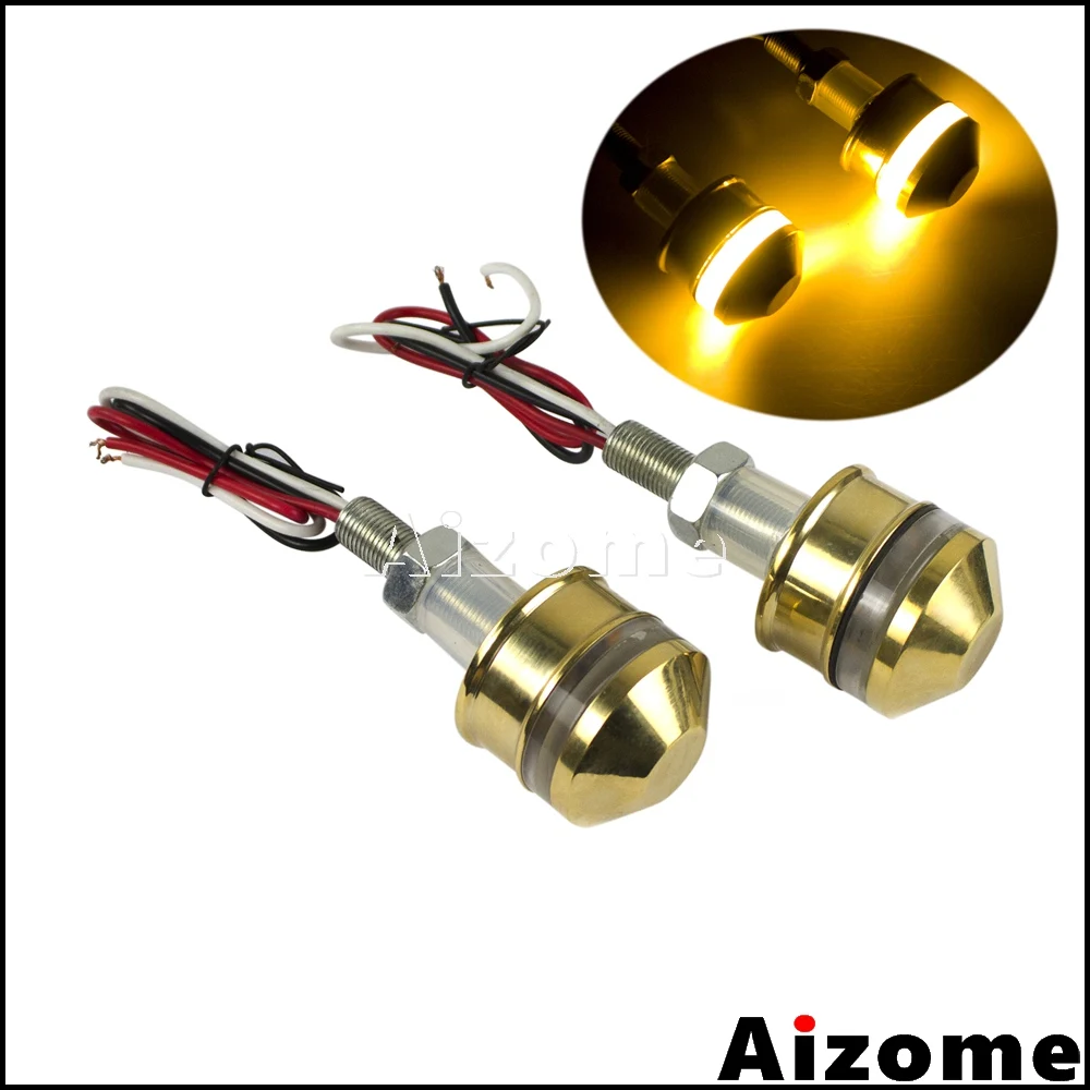 Brass 1" Bar End Turn Indicators Light 25mm Handlebar Grip LED Turn Signals Lamp For Harley Cafe Racer Chopper Bobber Custom
Brass 1" Bar End Turn Indicators Light 25mm Handlebar Grip LED Turn Signals Lamp For Harley Cafe Racer Chopper Bobber Custom