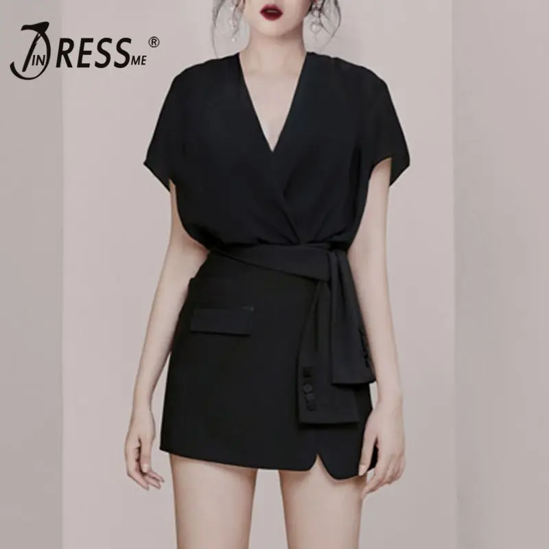INDRESSME 2019 New Sexy V Neckline Short Sleeves Sashes Mini Dress Little Black Dress Office Ladies
INDRESSME 2019 New Sexy V Neckline Short Sleeves Sashes Mini Dress Little Black Dress Office Ladies