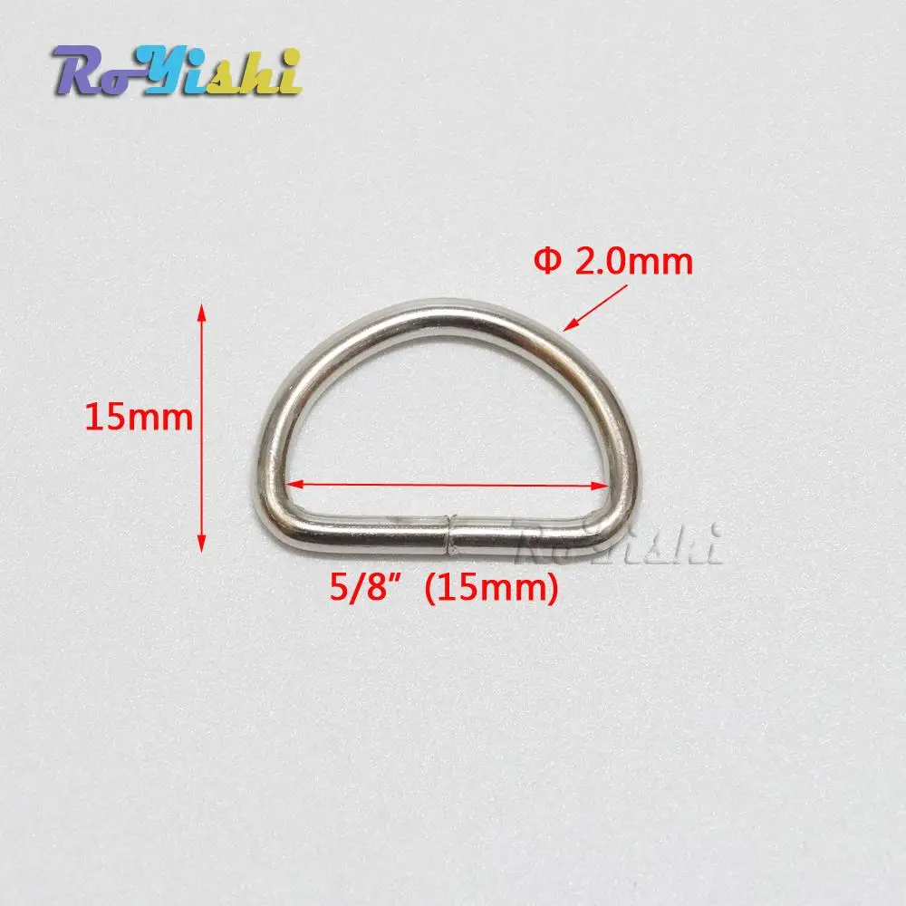 1000pcs/pack 5/8"(15mm) Nickel Plated D Ring Semi Ring Ribbon Clasp Knapsack Belt Buckle
1000pcs/pack 5/8"(15mm) Nickel Plated D Ring Semi Ring Ribbon Clasp Knapsack Belt Buckle