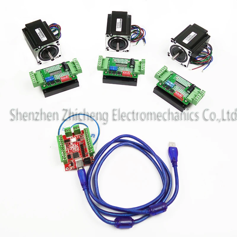 mach3 CNC USB 4 Axis Kit, 3pcs TB6600 driver+ USB stepper motor controller card 100KHz + 3pcs nema23 270oz-in motor
mach3 CNC USB 4 Axis Kit, 3pcs TB6600 driver+ USB stepper motor controller card 100KHz + 3pcs nema23 270oz-in motor