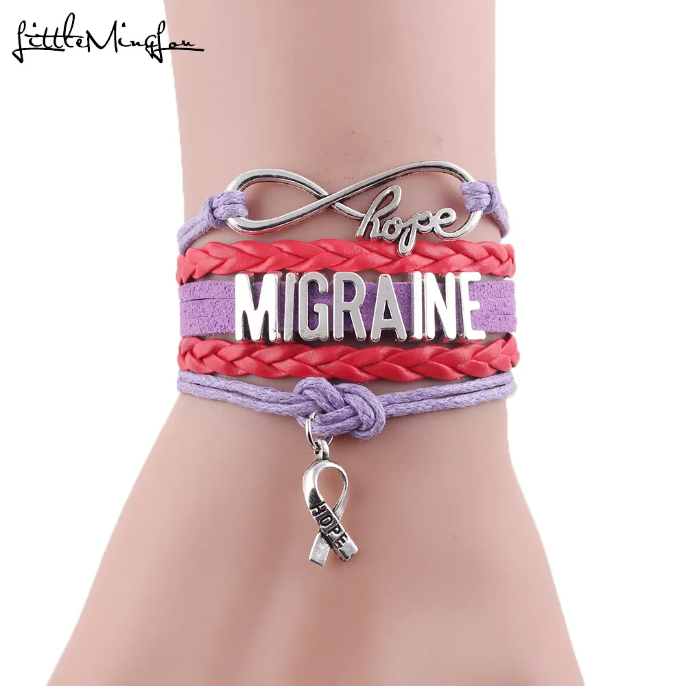 Infinity hope MIGRAINE bracelet medical ribbon charm Awareness leather handmade wrap women bracelets & bangles for men jewelry
Infinity hope MIGRAINE bracelet medical ribbon charm Awareness leather handmade wrap women bracelets & bangles for men jewelry