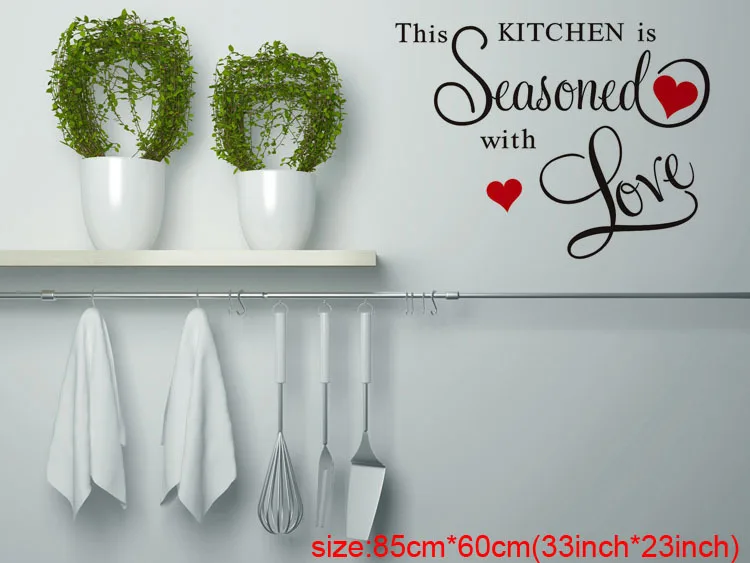 Particularly Design "This Kitchen Is Seasoned With Red Love" PVC Wallstickers Removable Wall Sticker Decor For Kitchen +B
Particularly Design "This Kitchen Is Seasoned With Red Love" PVC Wallstickers Removable Wall Sticker Decor For Kitchen +B