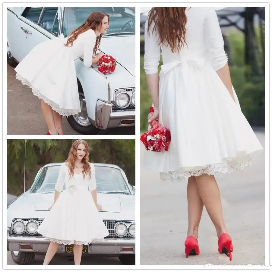 Vintage Short Wedding Dresses Plugging Petite Knee Length Country Half Sleeve Beaded Flower Sash Bohemian gown Vestido De Novia
Vintage Short Wedding Dresses Plugging Petite Knee Length Country Half Sleeve Beaded Flower Sash Bohemian gown Vestido De Novia