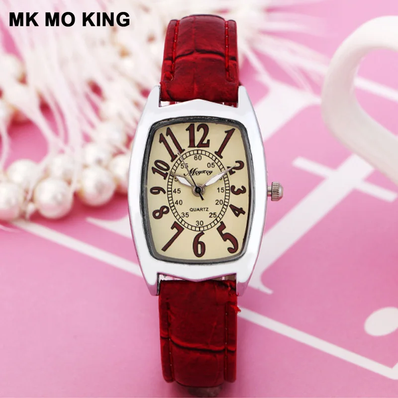 Лидирующий бренд роскошные прямоугольные часы женские из розового золота с