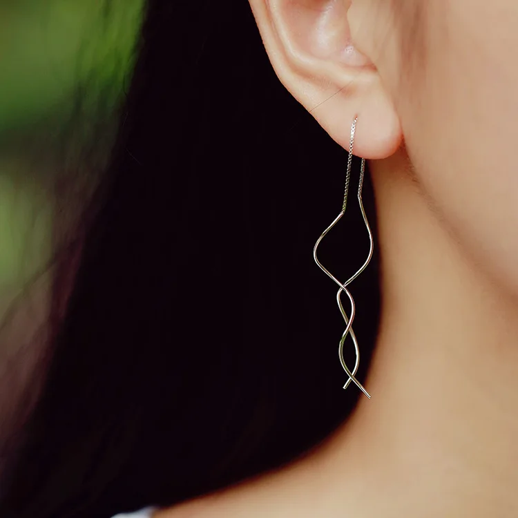 Фото Женские серьги из серебра 925 пробы с подвесками|earrings silver 925|silver hoop earringsilver earings |