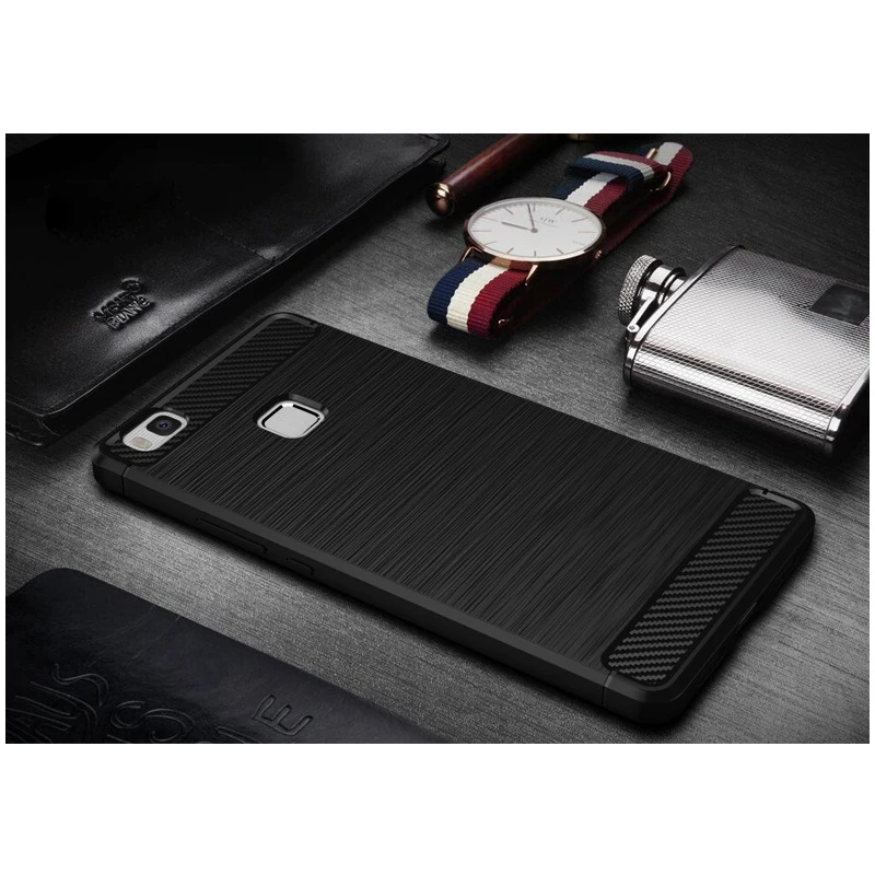 2 шт. роскошный мягкий углерода чехлы для huawei P9 P 9 Силиконовый противоударный