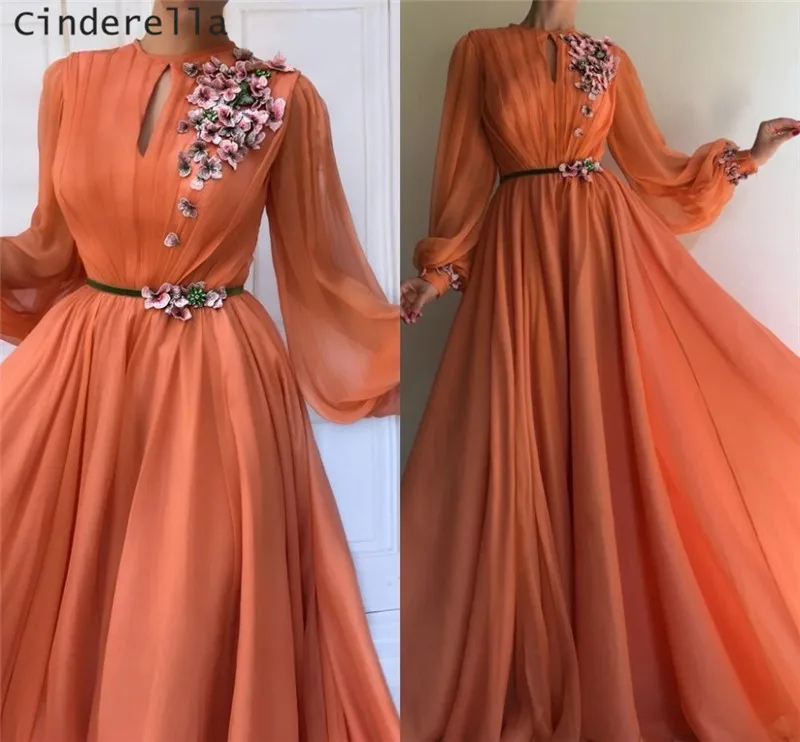 Cinderella Long Sleeves Zipper Back Floor Length Hand Made Flower A-Line Chiffon Prom Dresses Crystal Flower Prom Dresses
Cinderella Long Sleeves Zipper Back Floor Length Hand Made Flower A-Line Chiffon Prom Dresses Crystal Flower Prom Dresses