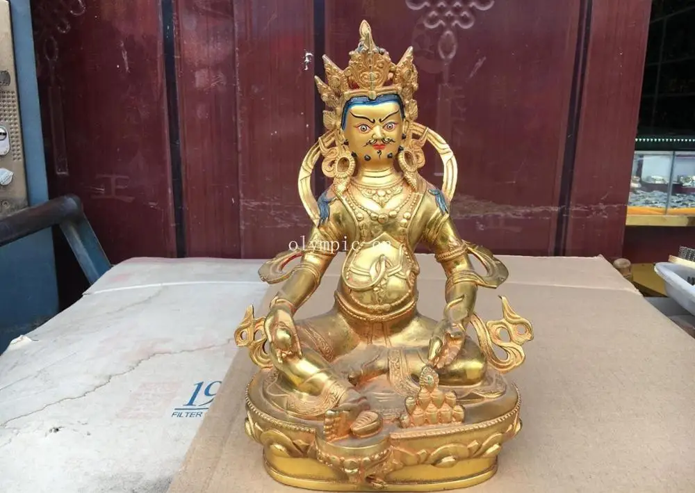 12'' bronze copper gilt tibet buddhism buddha Dhammapala Yellow Jambhala statue
12'' bronze copper gilt tibet buddhism buddha Dhammapala Yellow Jambhala statue