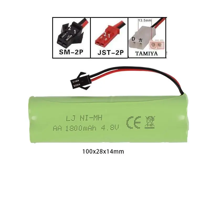LEKYLUKY 4.8v 1800mah High capacity AA Ni-MH rechargeble Battery for electric toys R/C toys car Toys truck size 100*28*14mm
LEKYLUKY 4.8v 1800mah High capacity AA Ni-MH rechargeble Battery for electric toys R/C toys car Toys truck size 100*28*14mm