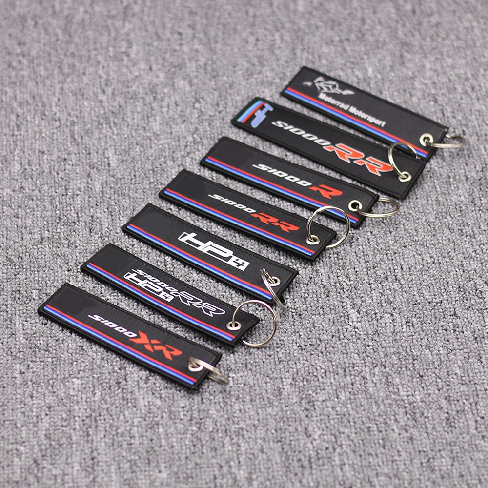Embroidery Key Holder Chain Collection Keychain for BMW S1000RR S1000R S1000XR HP4 Motorcycle Badge Keyring Key Ring