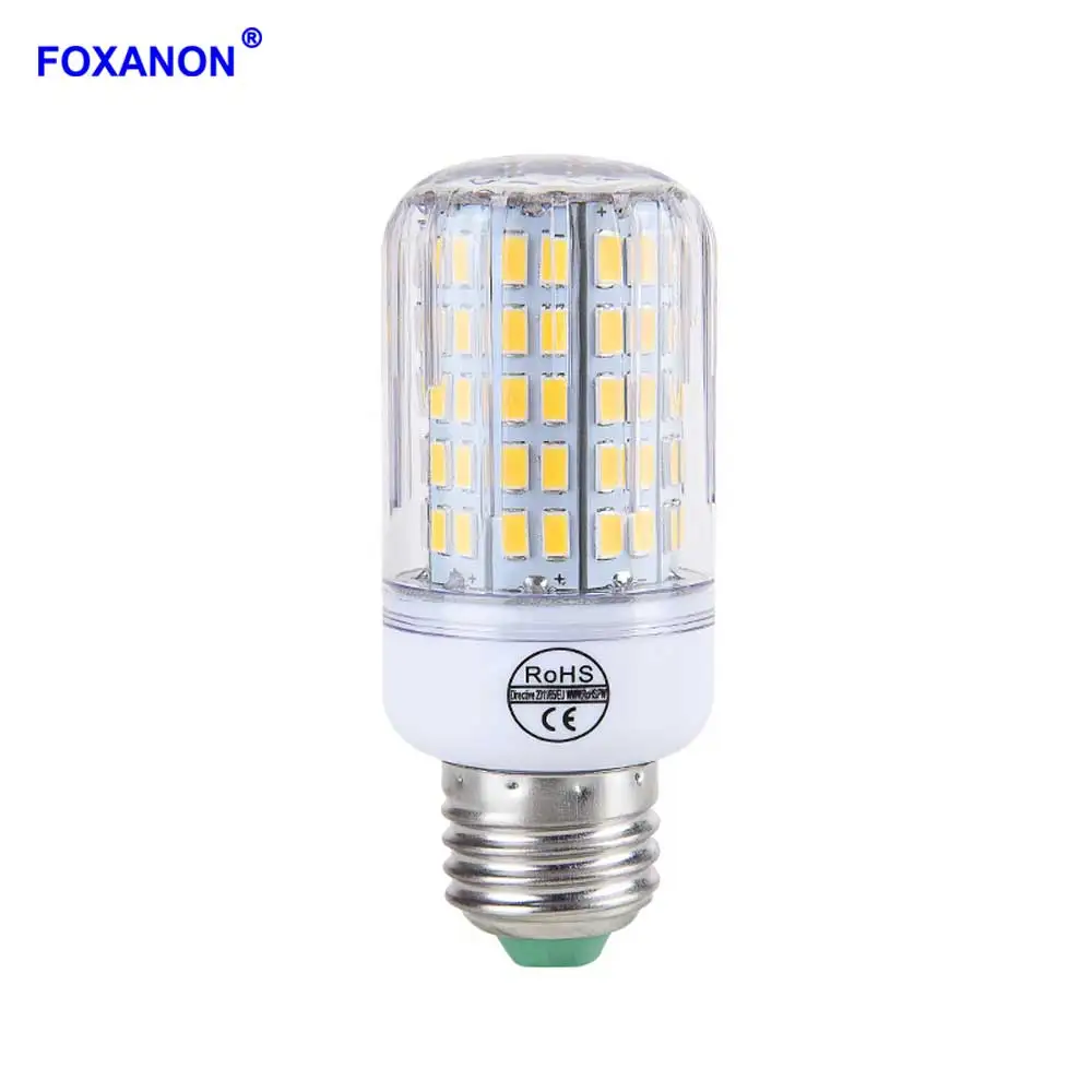 

Foxanon E27 LED Corn Bulb SMD5730 LED Lamp 89 108 136LEDs AC220V Lampada LED Light Bulb Chandelier For Indoor Home Led Lighting