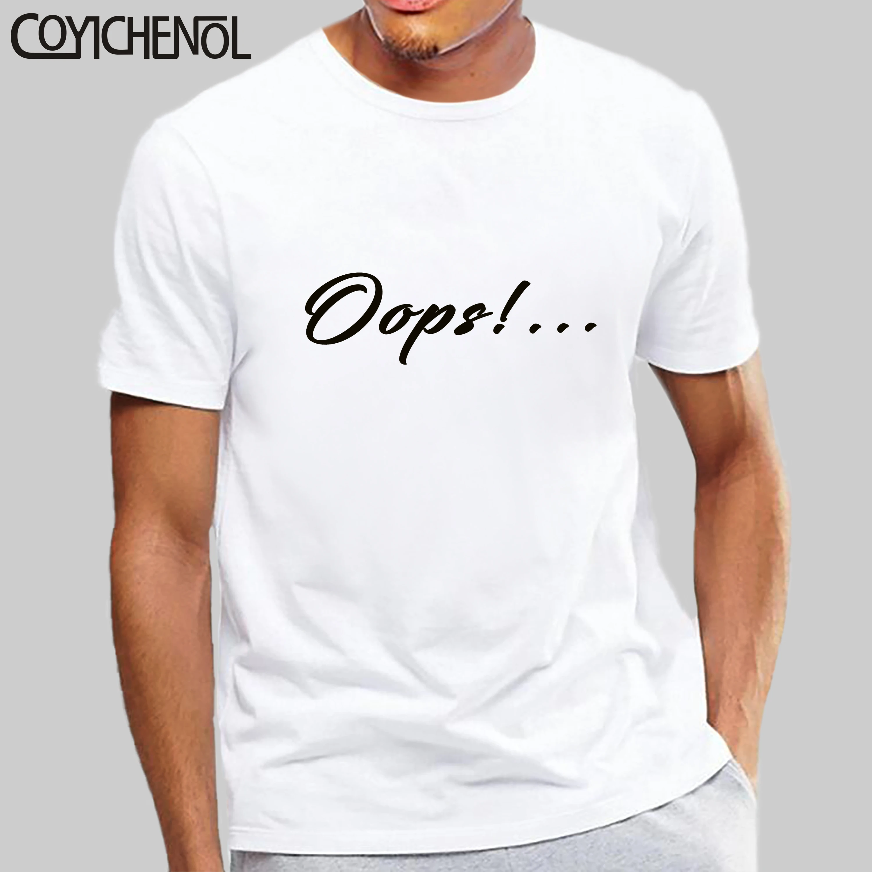 Мужская футболка Oops простая модная с буквенным принтом 7XL короткими рукавами