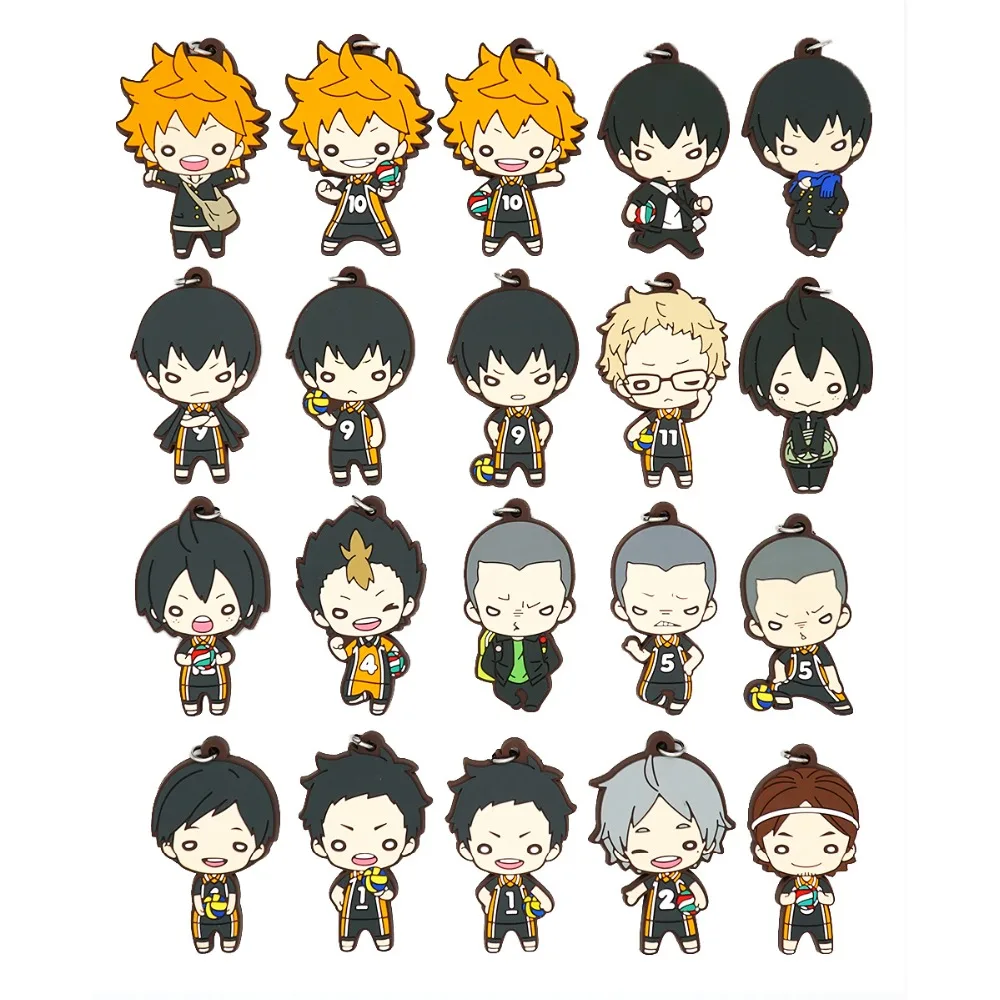 Haikyuu! Аниме ремешок Karasuno Koukou Hinata Shoyo Kageyama Tobio Sugawara Koshi Tsukishima Kei Yamaguchi Beaneye резиновый