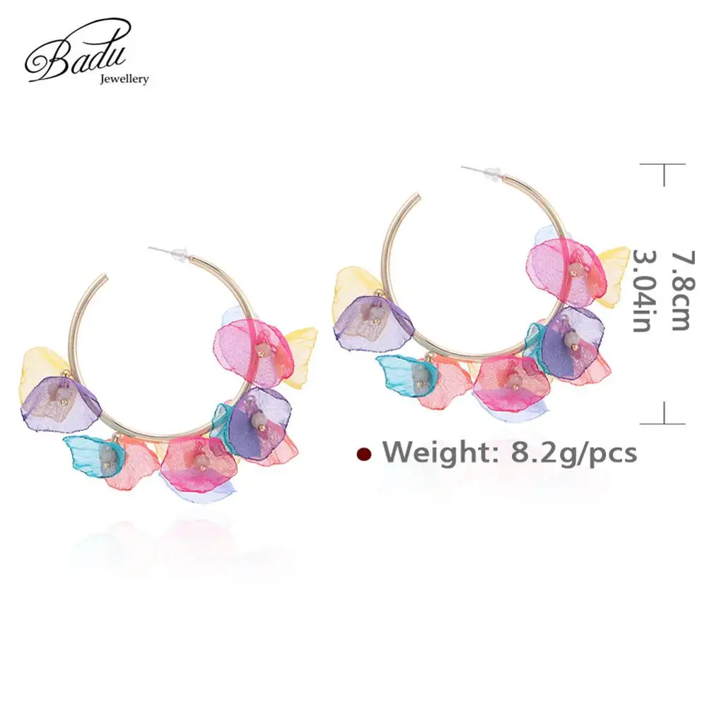 Badu Bohemian Colorful Hoop Flower Earrings for Women Fashion Cute Gold Big Round Geometric Yarn Trendy Ear drop Wedding Jewelry
Badu Bohemian Colorful Hoop Flower Earrings for Women Fashion Cute Gold Big Round Geometric Yarn Trendy Ear drop Wedding Jewelry