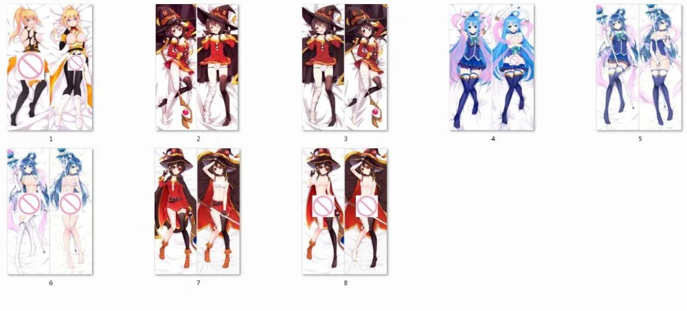 Популярная наволочка аниме KonoSuba charактеры Aqua Megumin Wiz Kono Subarashii Sekai ni Shukufuku o!