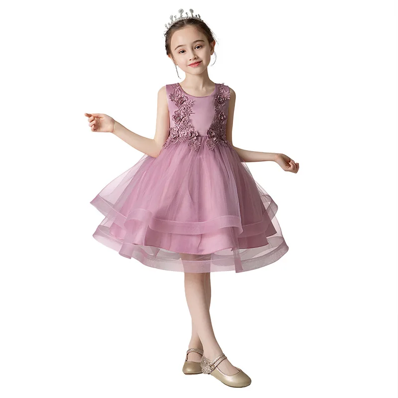Cute Girls Party Dresses Children Sleeveless Flower Applique Tulle Wedding Dress Father and Daughter Dancing Gown
Cute Girls Party Dresses Children Sleeveless Flower Applique Tulle Wedding Dress Father and Daughter Dancing Gown