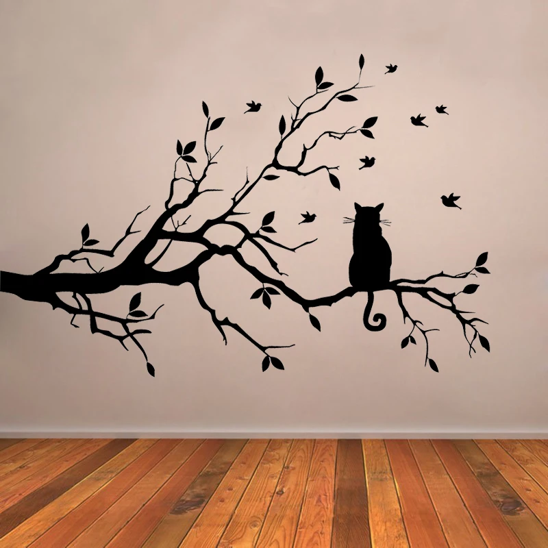 Виниловая наклейка JJRUI Cat On Long, ветка дерева Наклейка на стену, с изображением животных, кошек, современный декор для стен, наклейка для гостиной, детской
Виниловая наклейка JJRUI Cat On Long, ветка дерева Наклейка на стену, с изображением животных, кошек, современный декор для стен, наклейка для гостиной, детской
