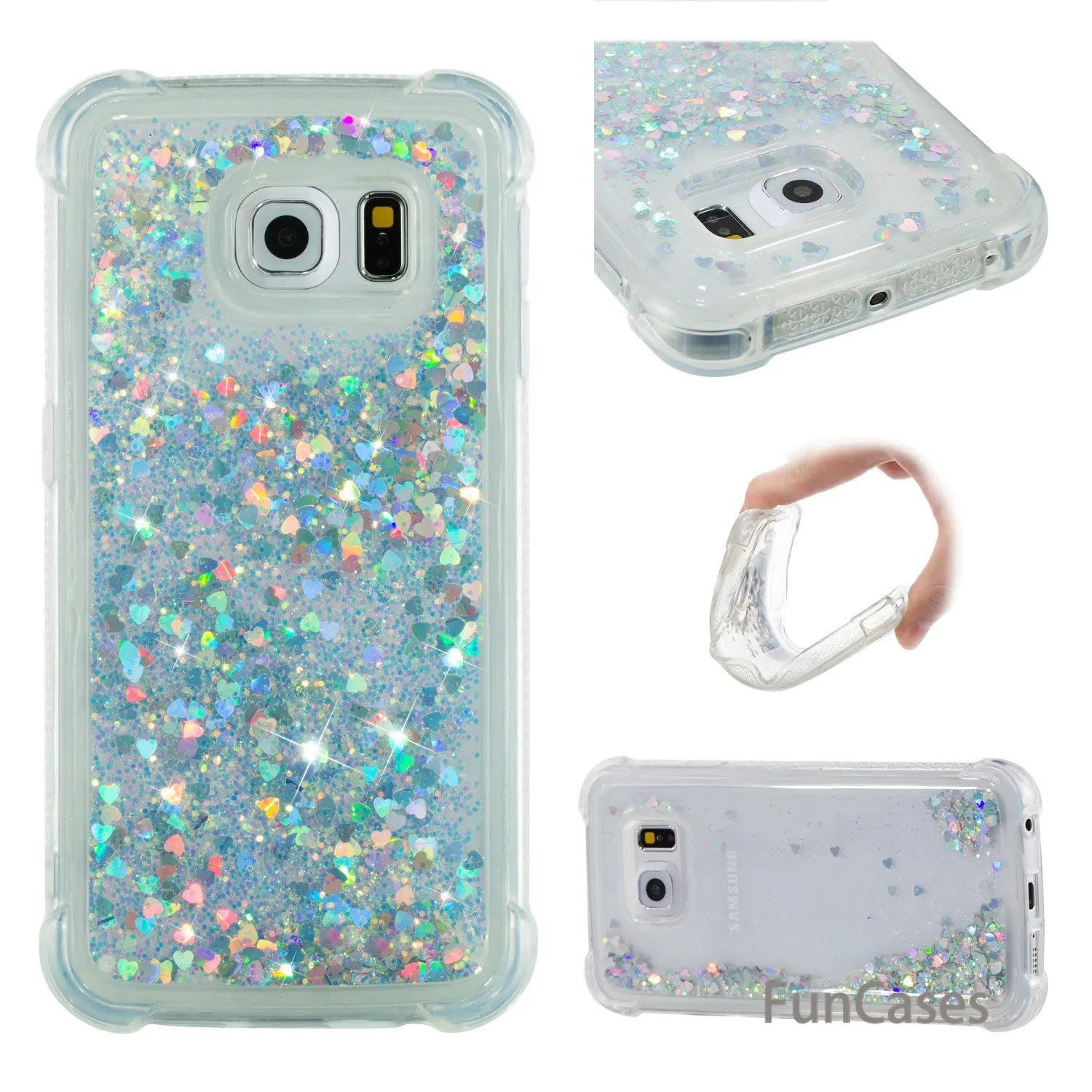 Блестки чехол СПС Капа samsung S6 край мягкий ТПУ для телефона котб экзотические с