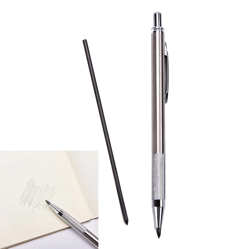 Металлический автоматический карандаш серебристые механические ручки для детей