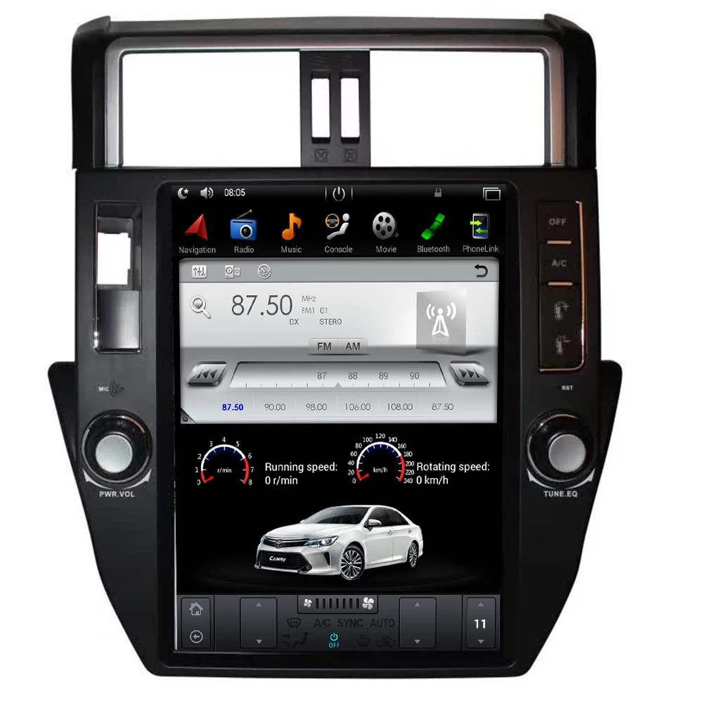 10 4 дюймовый вертикальный экран Tesla Style Android 9 0 автомобильный DVD-плеер GPS для TOYOTA Land