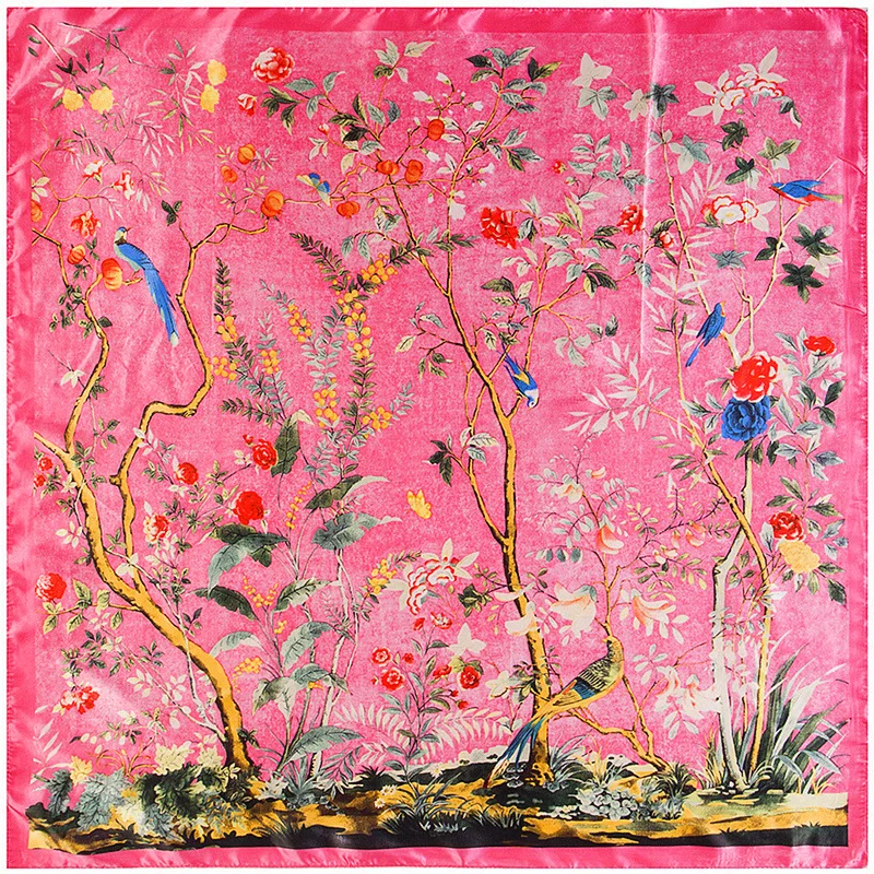 90 cm * 90 cm new scarf Painting of flowers and the jungle Ms. Silk scarves big squares
90 cm * 90 cm new scarf Painting of flowers and the jungle Ms. Silk scarves big squares