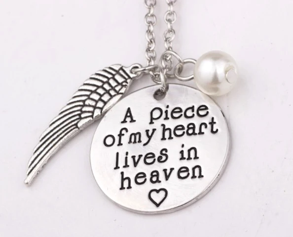 N214 Fashion round Piece of my heart lives in heaven/ Wings/ pearl /pendant necklace charm jewelry
N214 Fashion round Piece of my heart lives in heaven/ Wings/ pearl /pendant necklace charm jewelry
