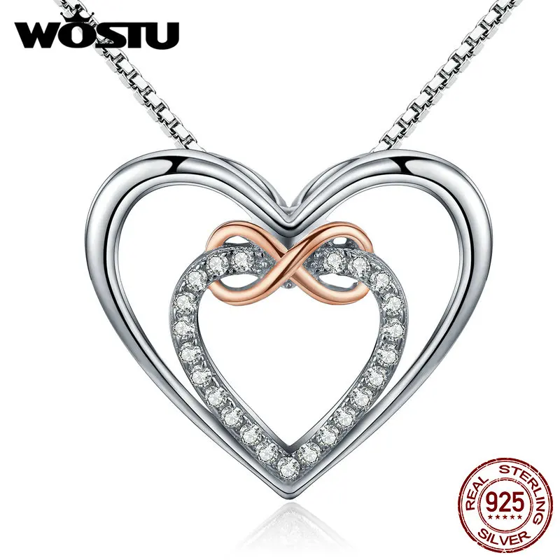 WOSTU Brand Authentic 925 Sterling Silver Delicate Heart into Heart Pendant Necklaces for Women Fine Jewelry Gift CQN121
WOSTU Brand Authentic 925 Sterling Silver Delicate Heart into Heart Pendant Necklaces for Women Fine Jewelry Gift CQN121